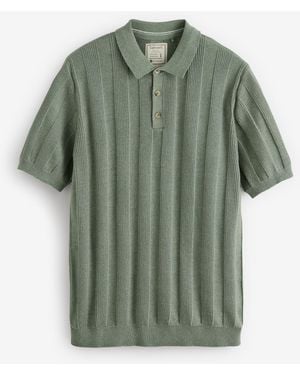 Saltwell Ribbed Short Sleeve Cotton Polo Shirt - Green