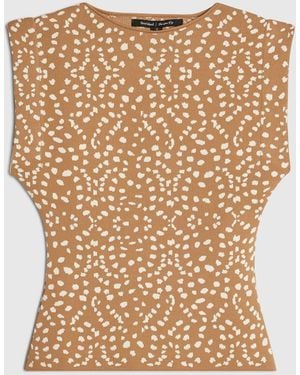 River Island Bambi Print Petite Sleeveless Knit Top - Natural