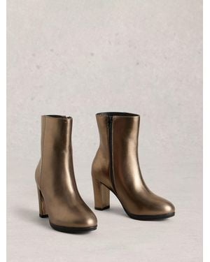 White Stuff Stuff Priscilla Heeled Ankle Boots - Natural
