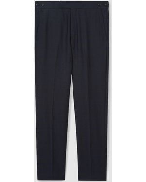 Reiss Wool Check Slim-Fit Suit Pants - Blue
