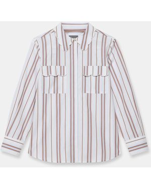 Mint Velvet Cotton Scallop Detail Shirt - White