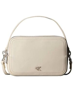 Calvin Klein Calvin Klein Monogram Logo Cross-Body Camera Bag - Natural