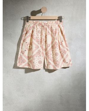 Next Linen Blend Drawstring Bermuda Shorts - Gray