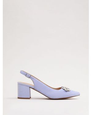 Phase Eight Sparkle Block Heels - White