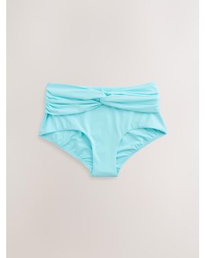 Next Aqua Midi Waist Bikini Bottoms - Blue