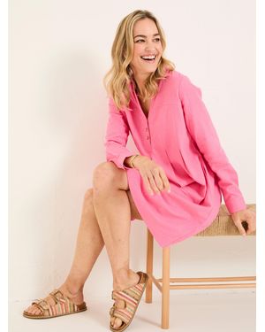 FatFace Fatface Lena Linen Dress - Pink