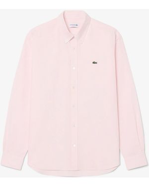 Lacoste Regular Fit Oxford Shirt - Pink