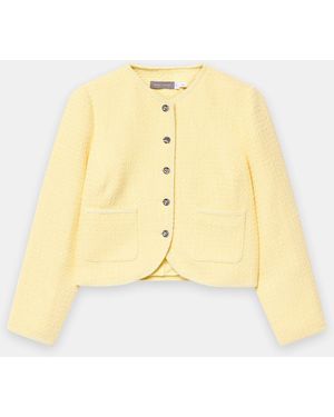 Mint Velvet Mint Velvet Boucle Cotton Blend Jacket - Yellow
