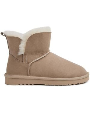 Celtic & Co. Studio Fur Trimmed Slipper Boots - Brown