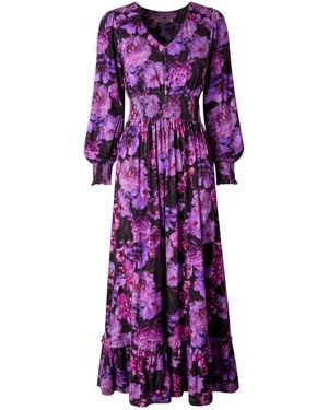 Joe Browns Petite Floral Print Jersey Maxi Dress - Purple