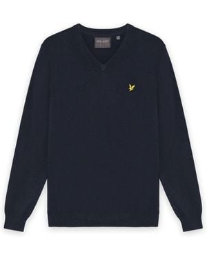 Lyle & Scott Golf V-Neck Pullover Sweater - Blue