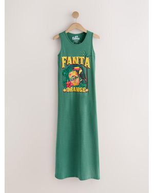 Next Fanta Graphic Sleeveless Jersey Midi Dress - Green
