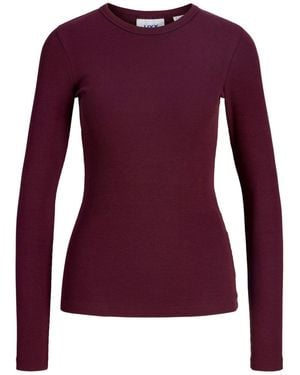 JJXX Long-Sleeve Ribbed Top - Purple