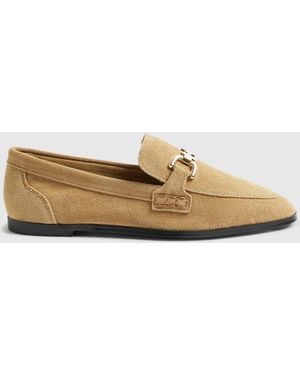 River Island Snaffle Suede Loafers - Natural