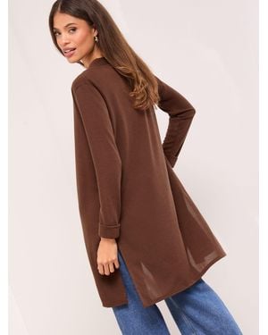 Lipsy Longline Cardigan - Brown