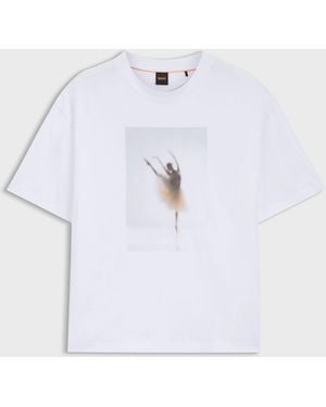 BOSS Ballerina Graphic Oversize T-Shirt - White