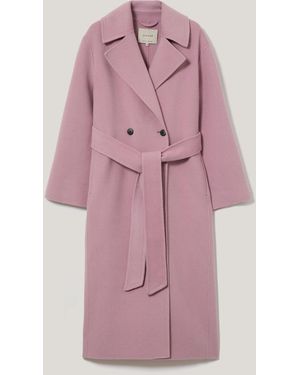 Jigsaw Double Faced Wool Wrap Coat - Pink