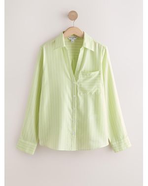 Next Soft Relaxed Long Sleeve Shirt - Green