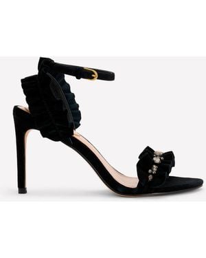Boden Pleat Detail Heeled Sandals - Black