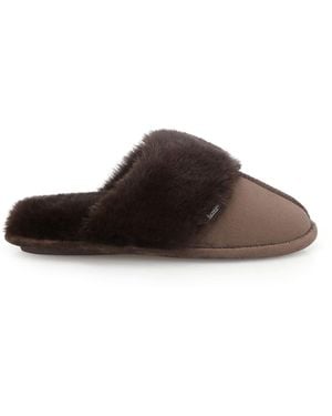 Totes Velour Mule Slippers - Brown