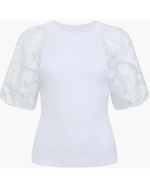 French Connection Krista Puff Sleeve Raglan Top - White