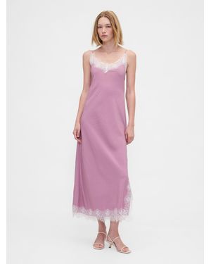 Gap Lace-Trim Maxi Slip Dress - Pink