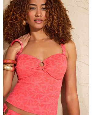 Love & Roses Love & Roses Coral Textured Ring Detail Tankini Top