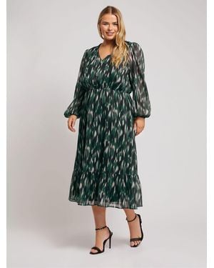 Yours Curve London Mark Making Shirt Dress - Green