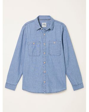 FatFace Fatface Long Sleeve Chambray Shirt - Blue