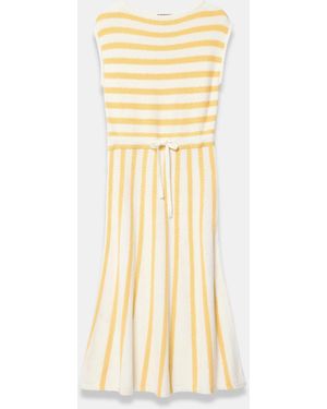 Mint Velvet Striped Knit Midi Dress - Metallic