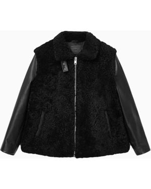 AllSaints Izen Shearling Jacket - Black