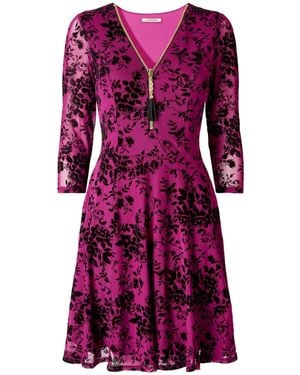 Joe Browns Floral Lace Print Skater Dress - Purple
