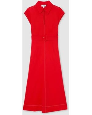 Reiss Collared Belted Midi Dress
