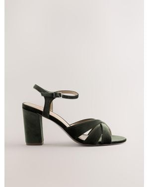 Next Standard/Wide Fit Forever Comfort Block Heel Sandals - Natural