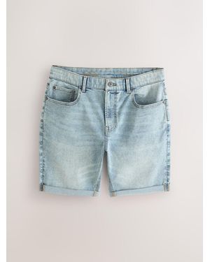 Next Slim Fit Stretch Denim Shorts - Blue