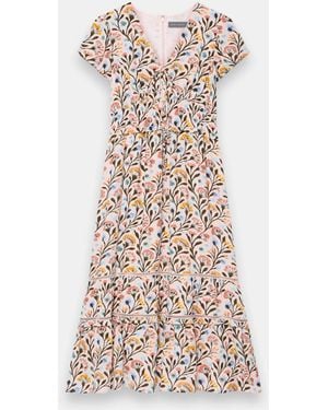 Mint Velvet Print Midi Dress - White