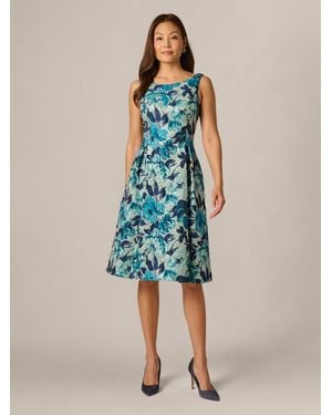 Adrianna Papell Petite Metallic Jacquard Dress - Blue