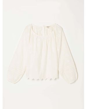 FatFace Fatface Dawn Petite Embroidered Blouse - Natural