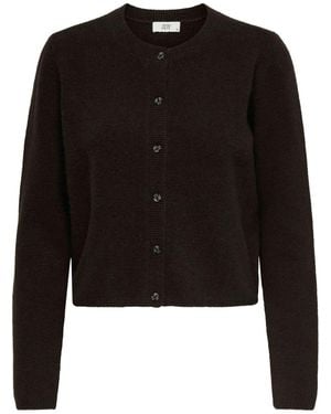 Jdy Knitted Button Down Short Cardigan - Black