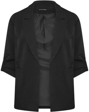 Evans Relaxed Fashion Blazer - Black