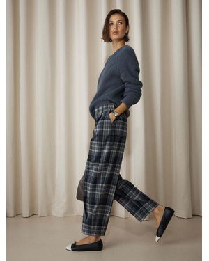 Next Check Smart Front Barrel Leg Pants - Gray