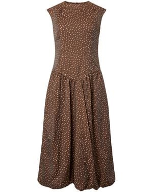Y.A.S Y. A.S Y. A.S Bubble Hem Maxi Dress - Brown