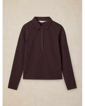 White Stuff Ember Rib Polo Shirt - Purple