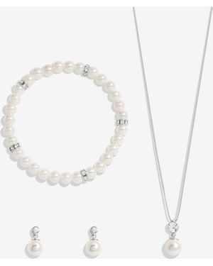 Jon Richard Crystal Pearl Trio Set - White