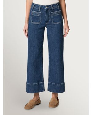 PAIGE Anessa 27 Wide Leg Welt Patch Pockets Jeans - Blue