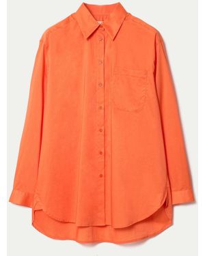 Jigsaw Cotton Voile Relaxed Shirt - Orange