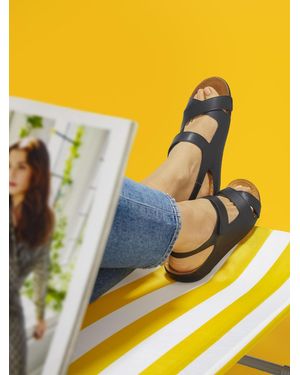 Pavers Ladies Touch Fasten Sandals - Yellow