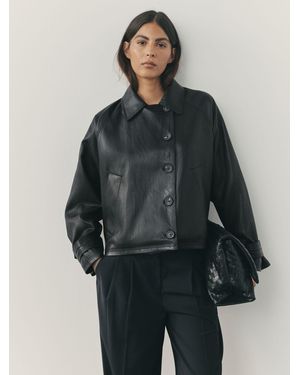 Nothing Ordinary Nothing Ordinary Faux Leather Short Trench Jacket - Gray