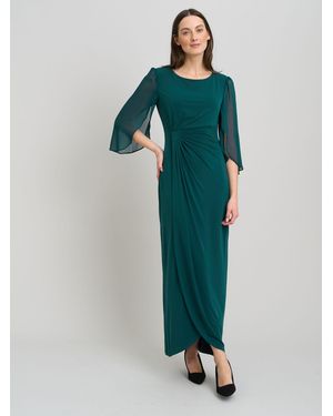 Gina Bacconi Iulia Maxi Wrap Dress With Chiffon Sleeve - Green