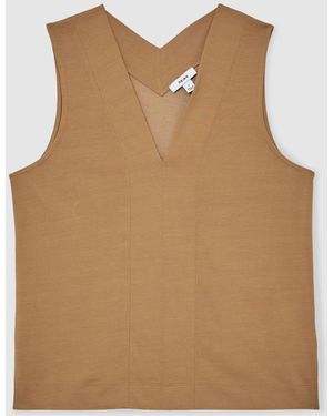 Reiss V-Neck Shell Top - Natural